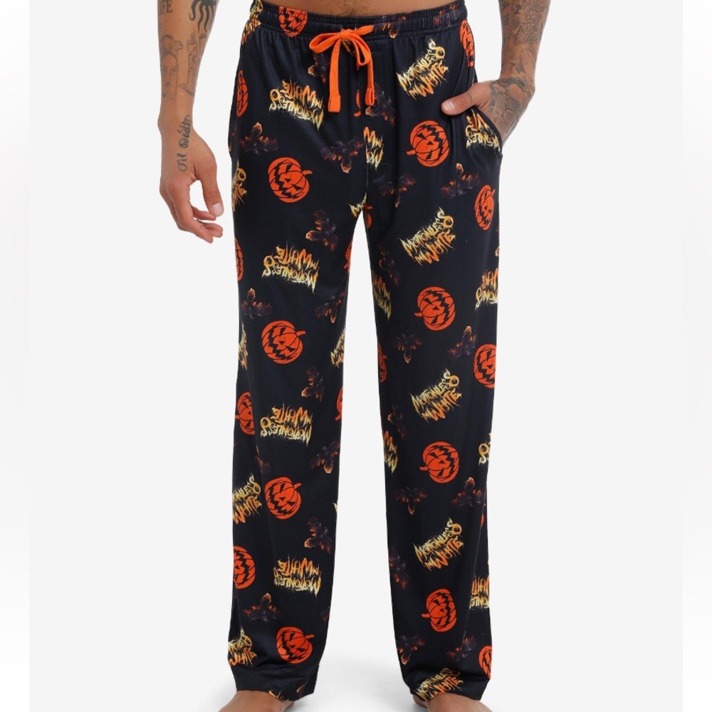 Unisex Motionless In White Crows & Jack-O-Lanterns Pajama Pants Hot Topic